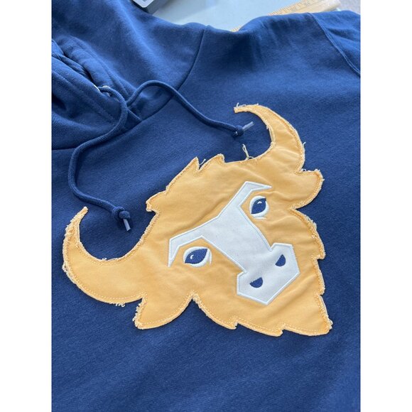 Blue 84 Hockey Yak Head Hoodie Sweatshirt Large Navy Blue Pullover Cotton Poly - Picture 5 of 6